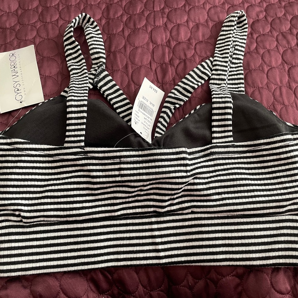 Gypsy Warrior Black and White Crop Bra Top Women’s S - Picture 2 of 6